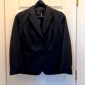 Jones New York Collection Platinum STRETCH Charcoal Grey Tailored Blazer Size 14